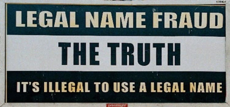 Legal name fraud - It's illegal to use a legal name